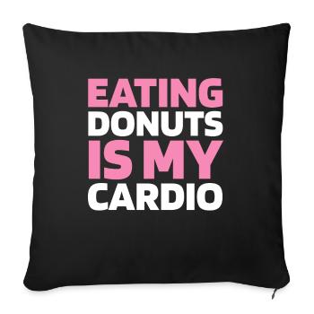 Donut Funny Cardio Quote - Sofakissenbezug 45 x 45 cm - Schwarz - Vorne