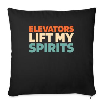 Elevator Elevator - Sofa pillowcase 17,3'' x 17,3'' (45 x 45 cm) - black - Front