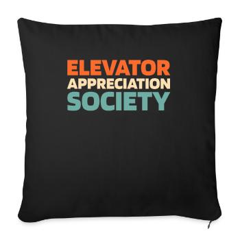 Elevator Elevator - Sofa pillowcase 17,3'' x 17,3'' (45 x 45 cm) - black - Front