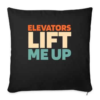 Elevator Elevator - Sofa pillowcase 17,3'' x 17,3'' (45 x 45 cm) - black - Front
