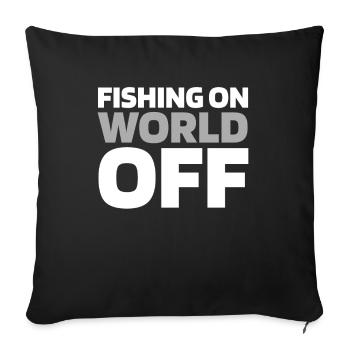 Pêcheur Angeln Fishing On World Off - Housse de coussin décorative 45 x 45 cm - noir - Devant