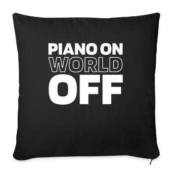 Pianiste Klavier Piano Piano On World Off - Housse de coussin décorative 45 x 45 cm - noir - Devant