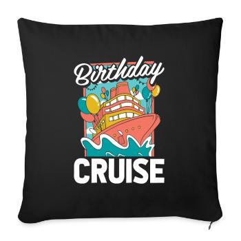 Kreuzfahrt Birthday Cruise - Sofa pillowcase 17,3'' x 17,3'' (45 x 45 cm) - black - Front