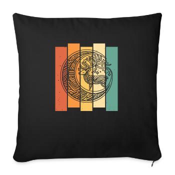 Deer Tribe Moon Phases - Sofa pillowcase 17,3'' x 17,3'' (45 x 45 cm) - black - Front