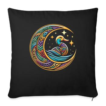 Ente Stammes Moon - Sofakissenbezug 45 x 45 cm - Schwarz - Vorne