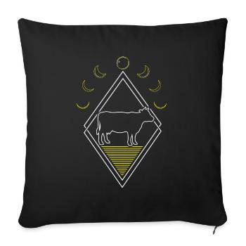 Cow Farmer Livestock Abstract Moon Phases - Sofa pillowcase 17,3'' x 17,3'' (45 x 45 cm) - black - Front