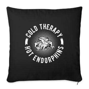 Idée cadeau de thérapie glacée à l’eau glacée Endorphines chaudes - Housse de coussin décorative 45 x 45 cm - noir - Devant