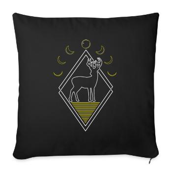 Hirsch Abstrakt Moon Phases - Sofakissenbezug 45 x 45 cm - Schwarz - Vorne