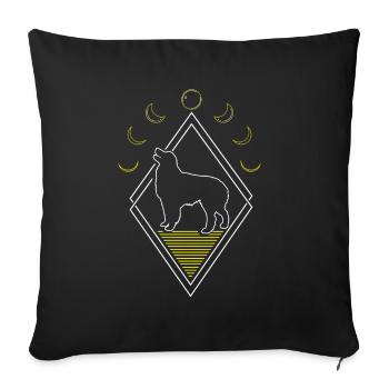 Australian Shepherd Abstract Moon Phases - Sofa pillowcase 17,3'' x 17,3'' (45 x 45 cm) - black - Front