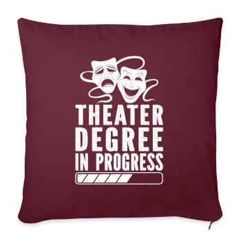 Diplôme de théâtre en cours Comédie musicale - Housse de coussin décorative 45 x 45 cm - bordeaux - Devant
