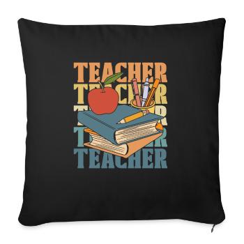 Enseignant Pédagogue - Housse de coussin décorative 45 x 45 cm - noir - Devant