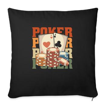 Poker - Sofa pillowcase 17,3'' x 17,3'' (45 x 45 cm) - black - Front