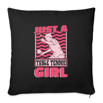 Tischtennis Pingpong Just A Table Tennis Girl - Housse de coussin décorative 45 x 45 cm - noir - Devant