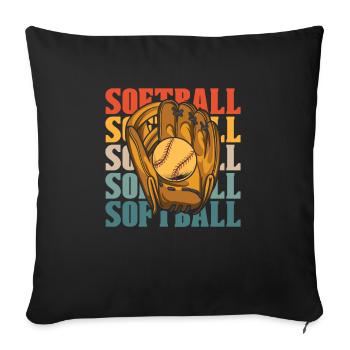 Softball - Sofakissenbezug 45 x 45 cm - Schwarz - Vorne