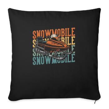 Snowmobile Snowmobile - Sofa pillowcase 17,3'' x 17,3'' (45 x 45 cm) - black - Front