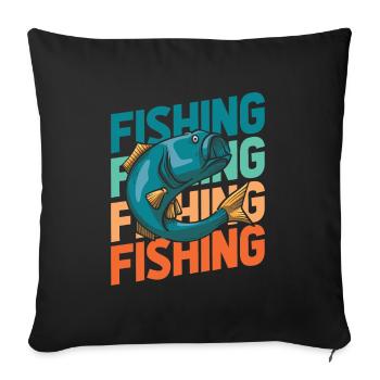 Angler Fishing - Sofa pillowcase 17,3'' x 17,3'' (45 x 45 cm) - black - Front