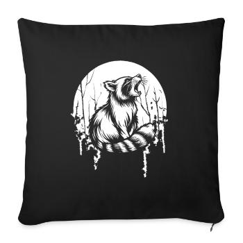 Hurlement de la lune du raton laveur - Housse de coussin décorative 45 x 45 cm - noir - Devant