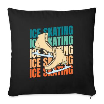 Patinage - Housse de coussin décorative 45 x 45 cm - noir - Devant