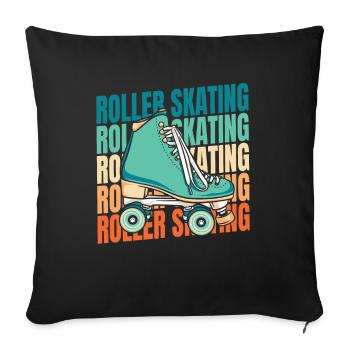 Roller Skates Roller Skating - Sofa pillowcase 17,3'' x 17,3'' (45 x 45 cm) - black - Front