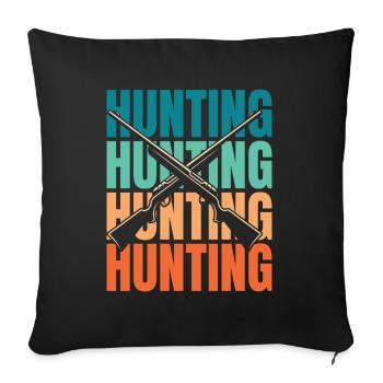 Chasse Chasseur Chasse - Housse de coussin décorative 45 x 45 cm - noir - Devant