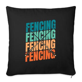 Escrimeurs d’escrime - Housse de coussin décorative 45 x 45 cm - noir - Devant