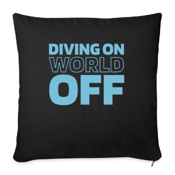 Plongée Plongeur Plongée sur World Off - Housse de coussin décorative 45 x 45 cm - noir - Devant