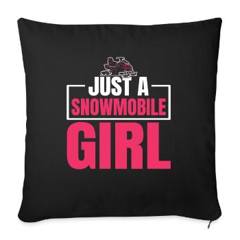 Snowmobile Snowmobile - Sofa pillowcase 17,3'' x 17,3'' (45 x 45 cm) - black - Front
