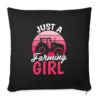 Farmer Farmer Just A Farming Girl - Sofa pillowcase 17,3'' x 17,3'' (45 x 45 cm) - black - Front