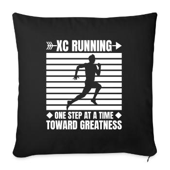Cross Country Runner Design - XC Coach - Running - Sofa pillowcase 17,3'' x 17,3'' (45 x 45 cm) - black - Front