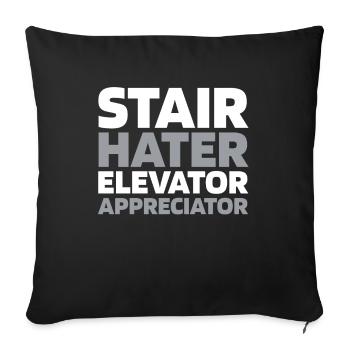 Elevator Elevator - Sofa pillowcase 17,3'' x 17,3'' (45 x 45 cm) - black - Front