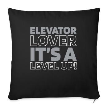 Elevator Elevator - Sofa pillowcase 17,3'' x 17,3'' (45 x 45 cm) - black - Front