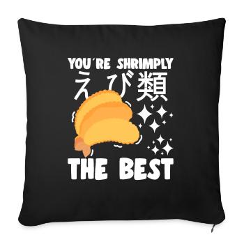 Amateur de sushis Crevettes Le Meilleur - Housse de coussin décorative 45 x 45 cm - noir - Devant