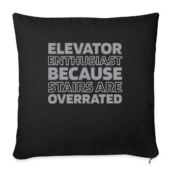 Elevator Elevator - Sofa pillowcase 17,3'' x 17,3'' (45 x 45 cm) - black - Front