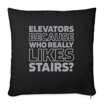 Elevator Elevator - Sofa pillowcase 17,3'' x 17,3'' (45 x 45 cm) - black - Front