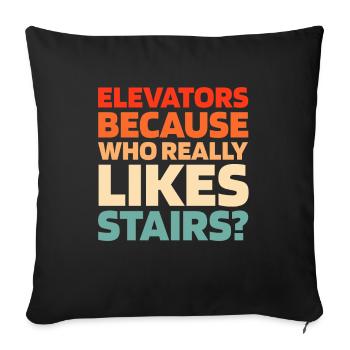 Elevator Elevator - Sofa pillowcase 17,3'' x 17,3'' (45 x 45 cm) - black - Front