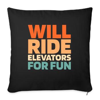 Elevator Elevator - Sofa pillowcase 17,3'' x 17,3'' (45 x 45 cm) - black - Front