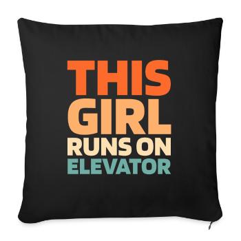 Elevator Elevator - Sofa pillowcase 17,3'' x 17,3'' (45 x 45 cm) - black - Front