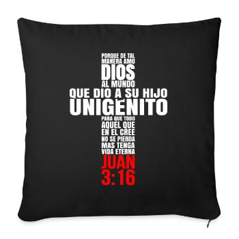 Porque de tal manera amo Dios al Mundo - Sofa pillowcase 17,3'' x 17,3'' (45 x 45 cm) - black - Front