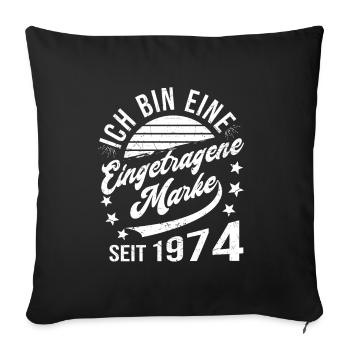 50th Birthday Retro 50th Anniversary Registered Trademark - Sofa pillowcase 17,3'' x 17,3'' (45 x 45 cm) - black - Front