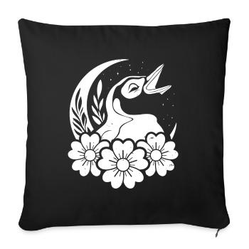 Penguin Wild Flowers Floral Moon - Sofa pillowcase 17,3'' x 17,3'' (45 x 45 cm) - black - Front