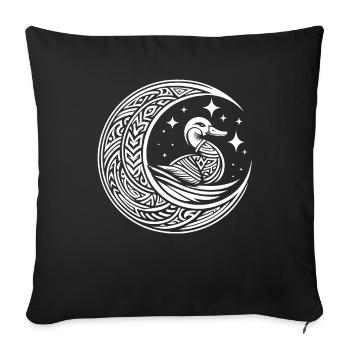 Phases de lune canard - Housse de coussin décorative 45 x 45 cm - noir - Devant