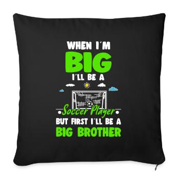 Quand je serai grand, je serai un joueur de football, mais d’abord - Housse de coussin décorative 45 x 45 cm - noir - Devant