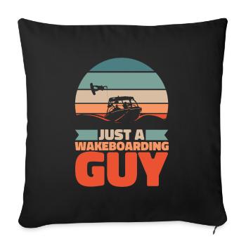Wakeboard Wakeboarder Juste un gars de wakeboard - Housse de coussin décorative 45 x 45 cm - noir - Devant