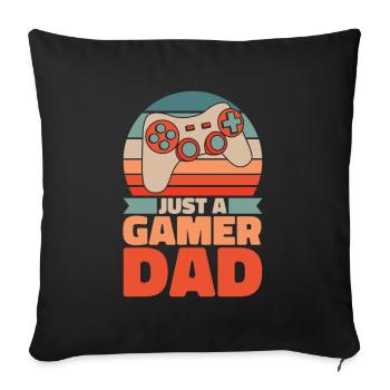 Gamer Gaming Vater Juste un papa de jeux vidéo - Housse de coussin décorative 45 x 45 cm - noir - Devant