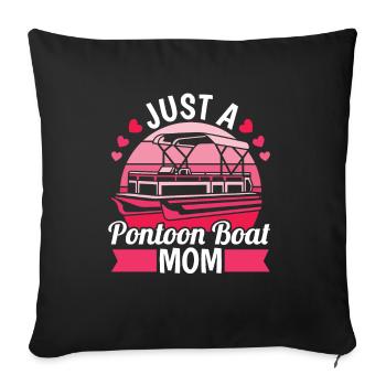 Pontonboot Juste Un Ponton Boat Mom - Housse de coussin décorative 45 x 45 cm - noir - Devant