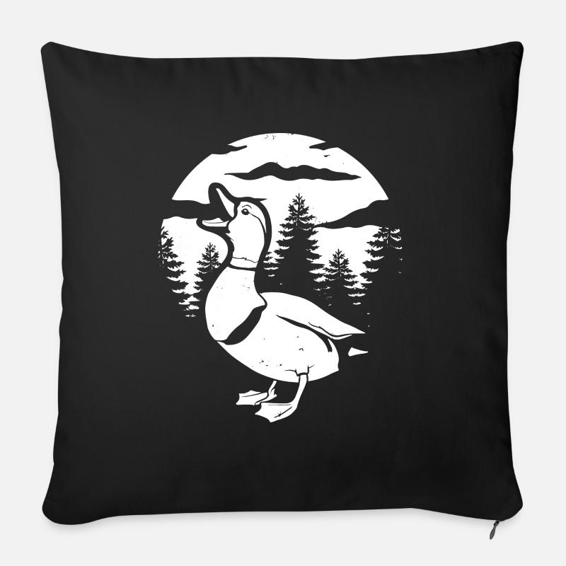 Canard Lune Hurlant - Housse de coussin décorative 45 x 45 cm - noir