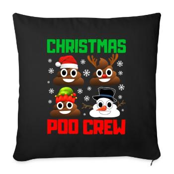 Christmas Poop Crew Funny Xmas Pajama - Sofa pillowcase 17,3'' x 17,3'' (45 x 45 cm) - black - Front