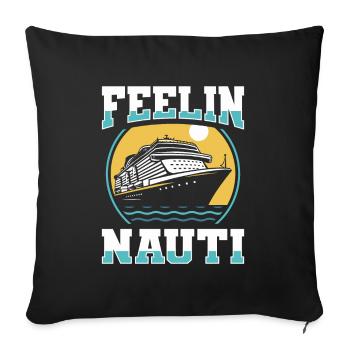 Kreuzfahrt Feeling Nauti - Sofakissenbezug 45 x 45 cm - Schwarz - Vorne