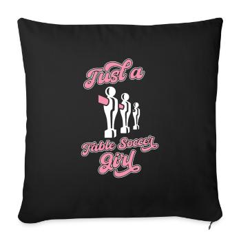 Tischfußball Kicker Just A Table Soccer Girl - Housse de coussin décorative 45 x 45 cm - noir - Devant