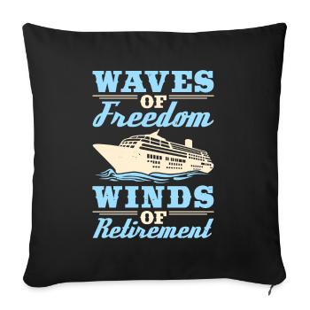 Kreuzfahrt Retired Retirement - Sofakissenbezug 45 x 45 cm - Schwarz - Vorne